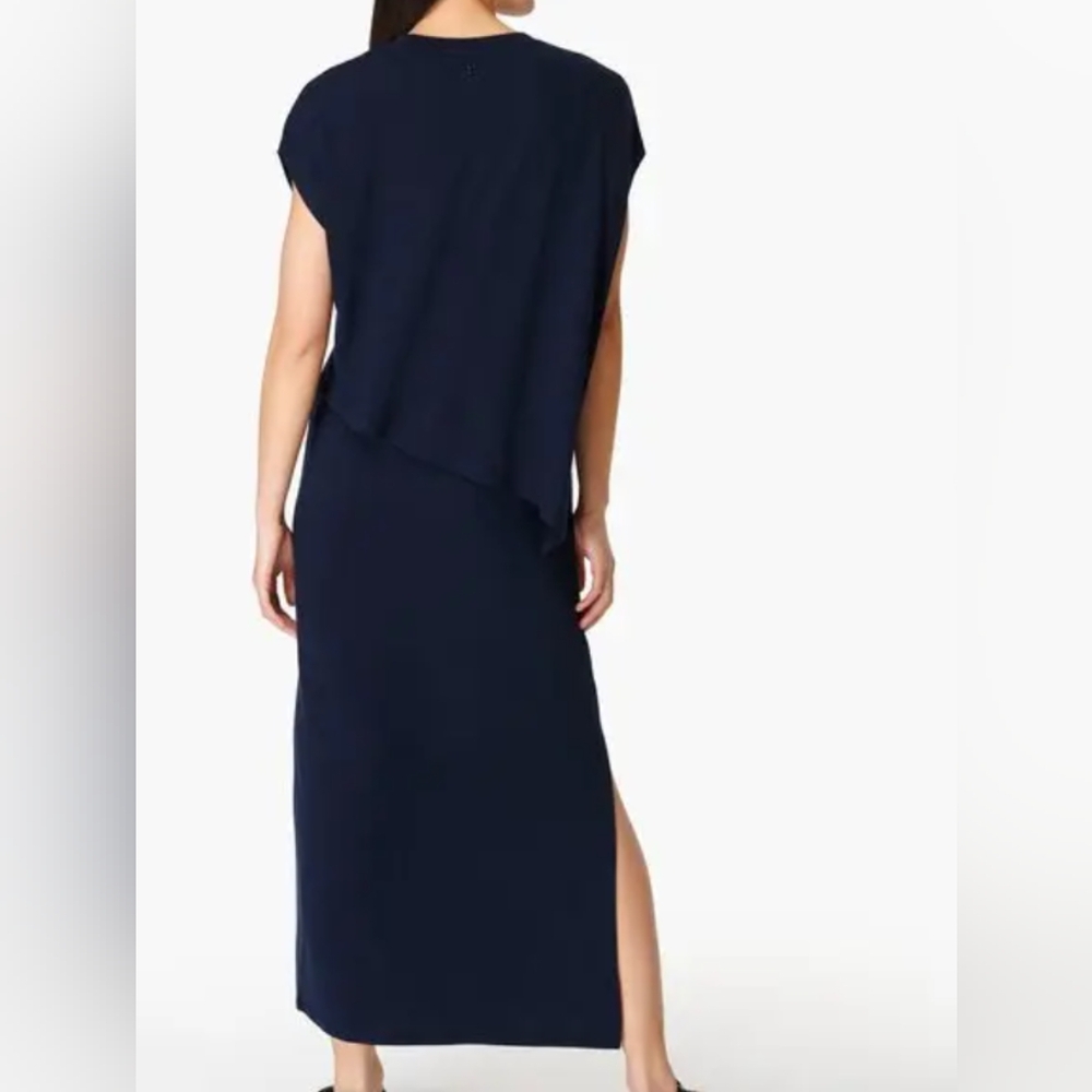 Sweaty Betty 'Mellow" Black Casual Soft Midi Convertible  Tshirt Dress - Picture 4 of 7